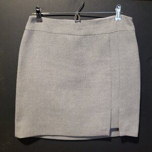 White House Black Market Women's Boot Mini Skirt Grey Size 4P Lined Fleece